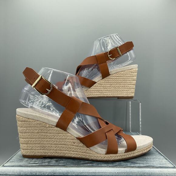 NEW Cole Haan Women’s Crystal Wedge Sandals Brown Size 10B - Picture 1 of 10